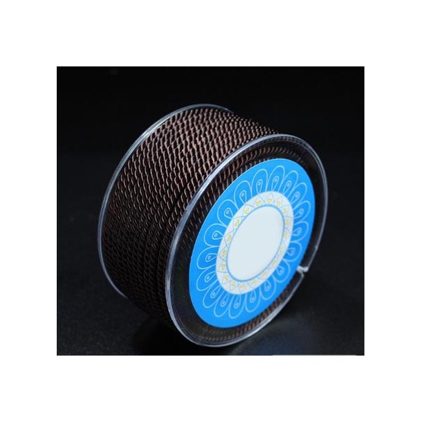 Nylonsnor, snoet dekorationssnor, kokosbrun, rund, 1,5 mm, 2 m