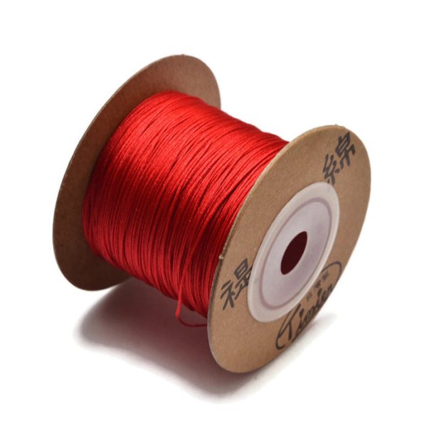 Nylon cord, red, thin, thickness 0,5mm, 2m.