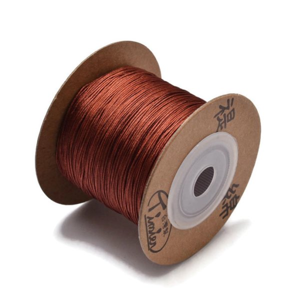 Nylon cord, entire spool, saddle brown, 0.5mm, 140m.
