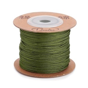 Polyester cord, dark olive green, 1 mm, 2 metres