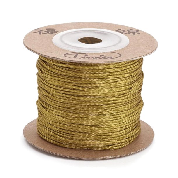Polyesterschnur, ganze Rolle, dunkel gold, 1 mm, ca. 50 Meter