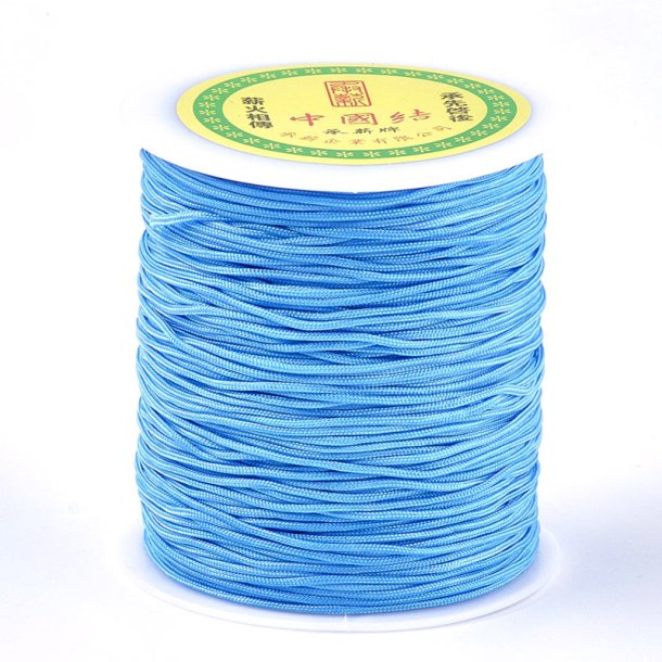 Nylon cord for jewelry making, full spool, cornflower blue, 1.5 - 2 mm, 110m