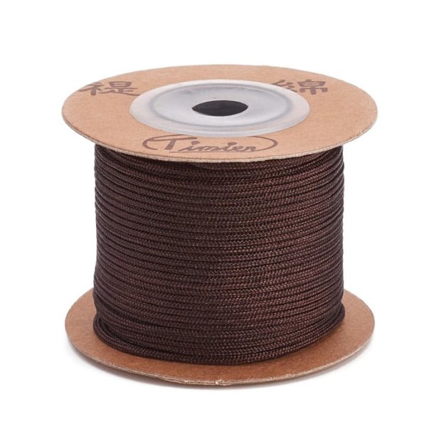 Polyester cord, coconut brown, 1.5 mm, extra strong, 25 m on roll, 1 pc