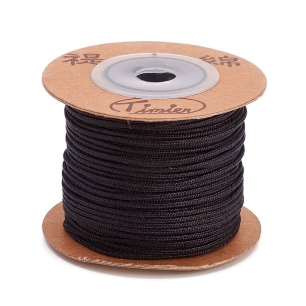 Polyester cord, black, 1.5 mm, extra strong, 25 m on roll, 1 piece