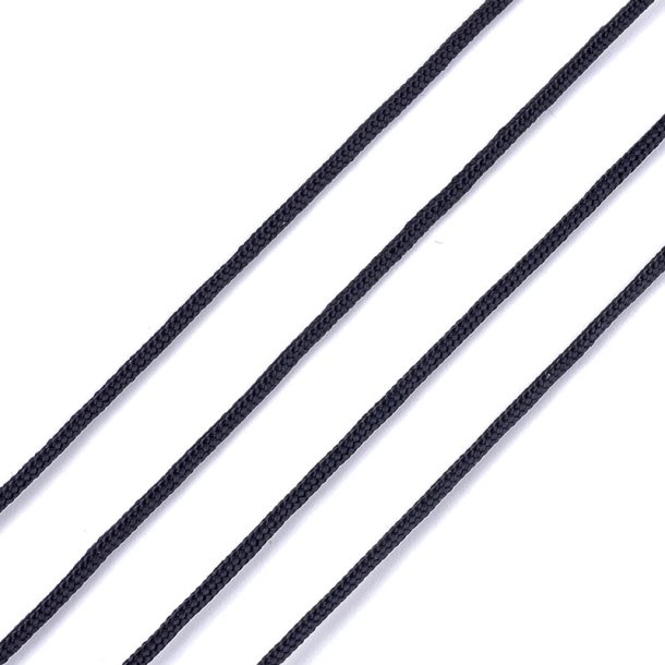 Polyesterschnur, kn�pfgarn, schwarz, 1,5 - 2 mm, 2m