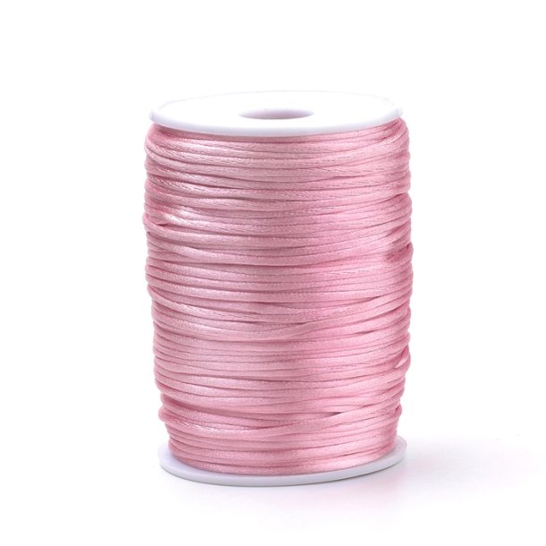 Satin cord, complete reel, pink, ca. 2-2,5mm, 75m