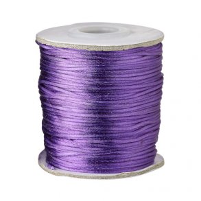 Satinschnur, ganze Rolle, rund, lila, 1 mm, 60 m