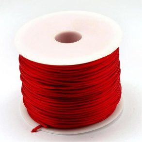 Satinkordel, ganze Rolle, rund rot, 1,5 mm, 45 m