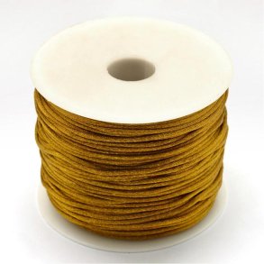 Satinkordel, ganze Rolle, rund, dunkel-goldgelb, 1,5 mm, 45 m