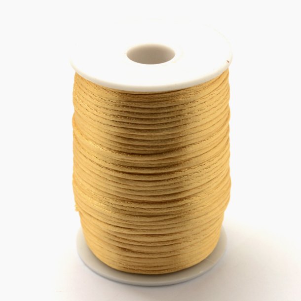 Satin cord, complete reel, round, golden yellow, 2-2.5mm, 70m