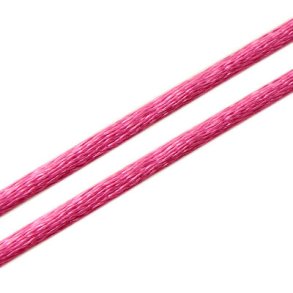 Satin cord, round, fuchsia, thickness about 2.5mm, 2m