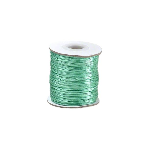Satin cord on spool, round, sea foam green, 1mm, 60m