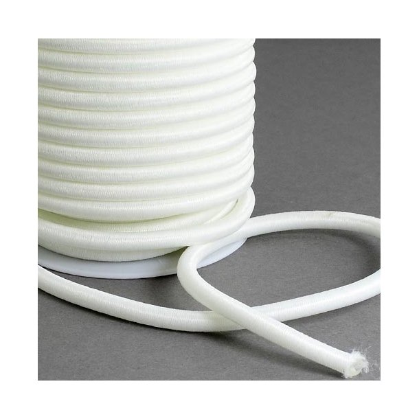 Spinning-tube, rund hvid nylonsnor omvundet allergivenligt ppc-r&oslash;r, 5 mm, 20 cm