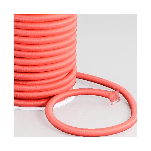 Spinning-tube, round salmon coloured nylon thread wrapped around a hypo-allergenic ppc tube, 5mm, 20cm