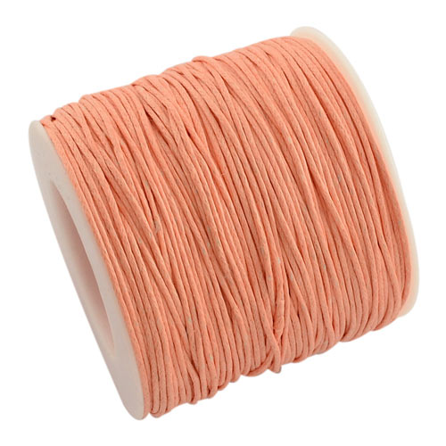 Wachsschnur, hell lachsfarben, 1,2 mm, ganze Rolle 74 m