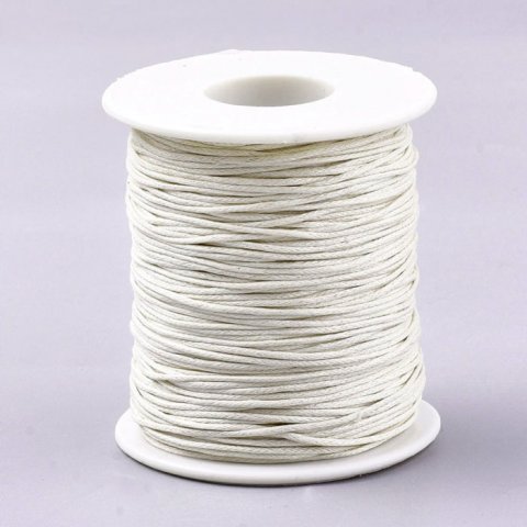 vokssnor til smykker, creme/r-hvid, 1,2 mm, 2 meter