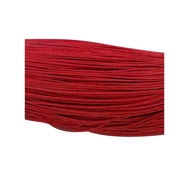 Waxed cotton cord, red, 1.5mm, bundle of 50m