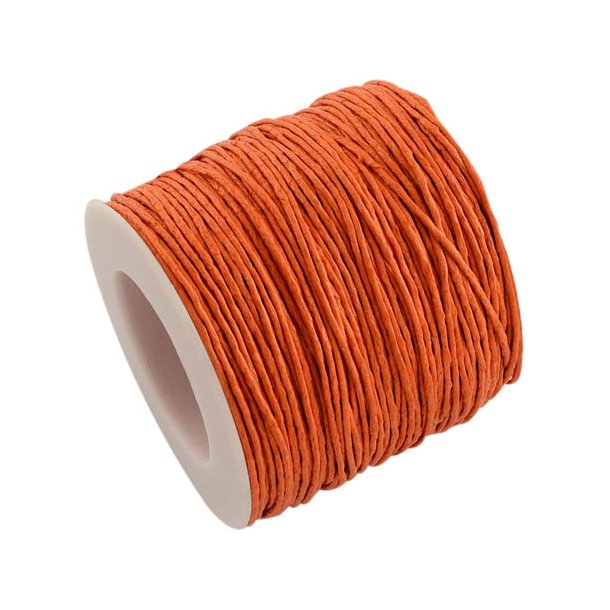 Waxed cord, orange, 1,2 mm, full spool 74 m