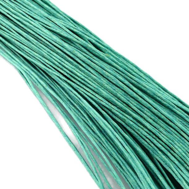 Waxed cotton cord, turquoise, thickness 1.5mm, bundle of 50m