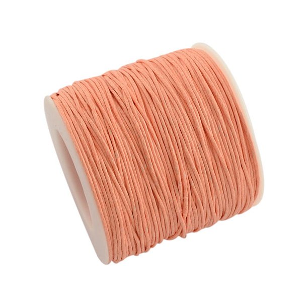 Waxed cord, light salmon-coloured, 1,2 mm, full spool 74 m