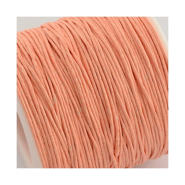 Waxed cord, light salmon-coloured, 1,2 mm, 2 m