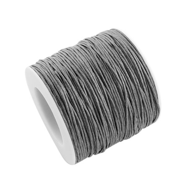 Waxed cord, dark gray, 1,2 mm, full spool 74 m