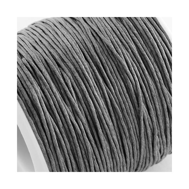 Waxed cord, dark grey, 1,2 mm, 2 m