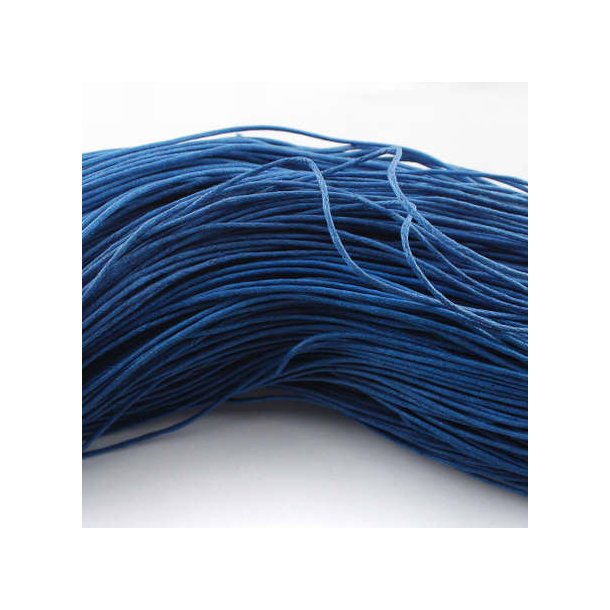 Waxed cotton cord, medium blue, thickness 1.5mm, bundle of 50m