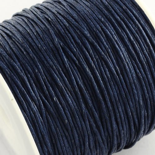 Waxed cord for jewelry making, full spool, black, thickness 1.5mm, 90m