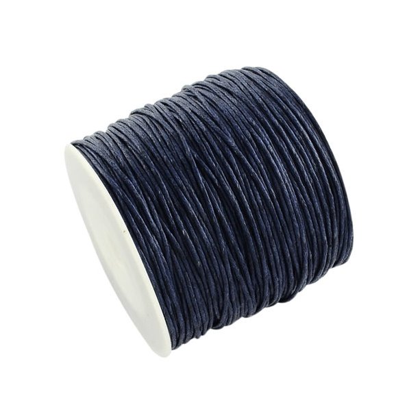 Waxed cord, dark blue, 1,2 mm, full spool 74 m