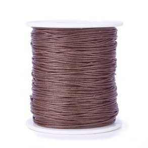 Wachsschnur, baumwolle, dunkelbraun, 1,2 mm, ganze Rolle, 74 Meter