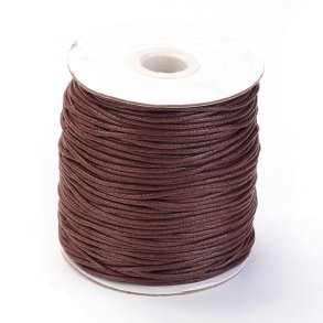 Wachsschnur, braun, Baumwolle mit Wachsimprägnierung, Starke 1,5 mm, 2 m