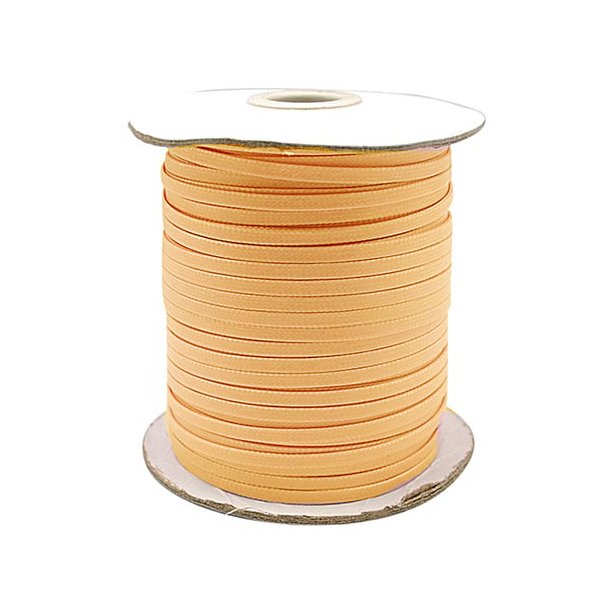 Waxed cotton cord, spool, broad, flat, orange, 4mm, 90m