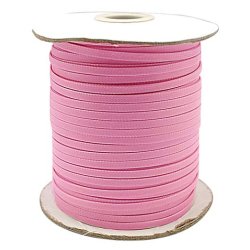 Wachsimpr&auml;gniertes Nylonband, ganze Rolle, breit, flach, pink, 4 mm, 90 m