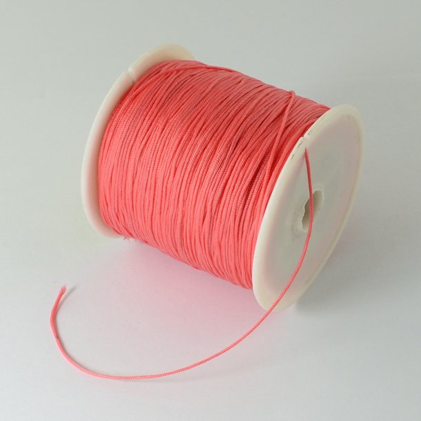Nylon cord, dark salmon-coloured, thin 0,5 mm, 2 m