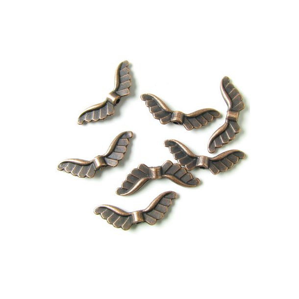 Bløde vinger, antik kobberfarvet perle, 24 x 7,5 mm, 10 stk