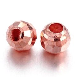 Discokugeln-perle, facettiert, kupferfarbenes Messing, Durchmesser 4 mm, 20 Stk