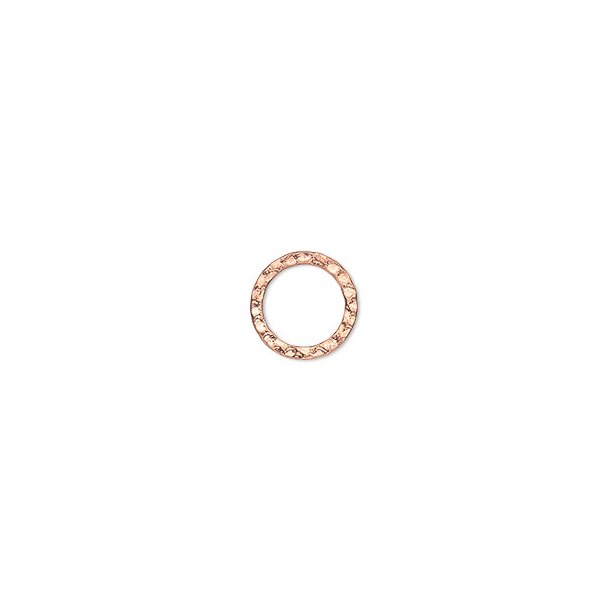 Planished ring, copper-finished steel, round, 16mm, 2pcs.