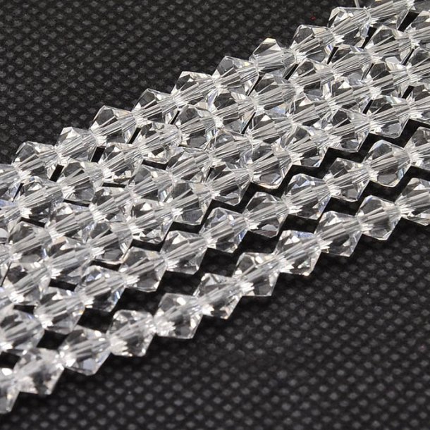 Celestial crystal, complete strand, bicone, transparent, 4x4 mm, 110pcs.