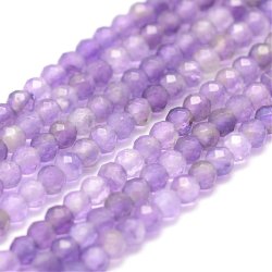 Amethyst, ganzer Strang, helles Lila, rund facettiert, ca. 3 mm, 130 Stk.