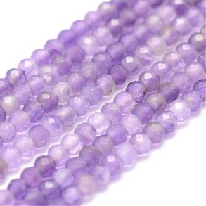 Amethyst, whole strand, light violet , round, faceted, ca. 3mm, 130pcs.