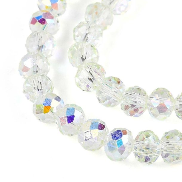 Celestial glass beads, full strand, honeydew AB, faceted rondelle, 4x3.5 mm, 100pcs