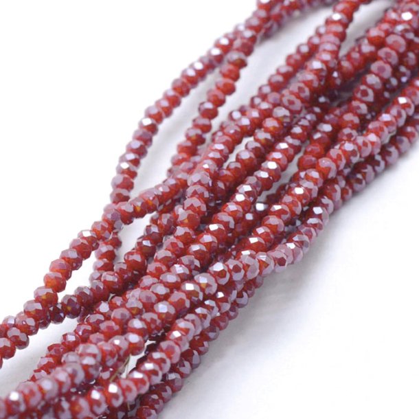 Celestial crystal, complete strand, red, 2,5x1,5 mm, 190pcs.