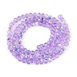 Celestial krystal, hel streng, blommefarvet AB, facet rondel, 4x3,5 mm, 112 stk.