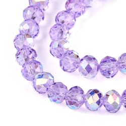 Celestial krystal, hel streng, blommefarvet AB, facet rondel, 4x3,5 mm, 112 stk.