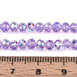 Celestial krystal, hel streng, blommefarvet AB, facet rondel, 4x3,5 mm, 112 stk.