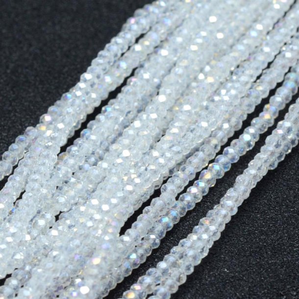 Celestial crystal, full strand, transparent, Rondelle, ca. 3x2 mm, 190pcs.