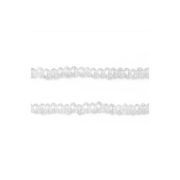 Celestial, complete strand, transparent, small rondelle beads, 3x2mm, ca. 150pcs.