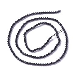 Celestial Kristall, Glasperle, ganzer Strang, facettiert, schwarz, 2x2 mm, 180 Stk.