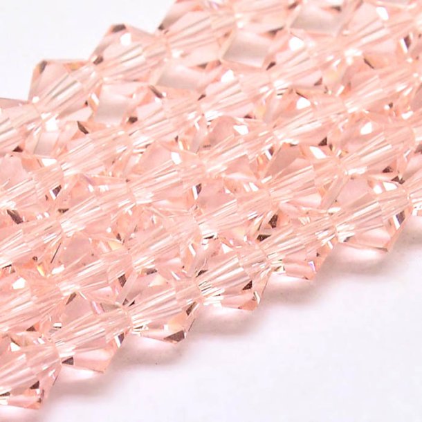 Celestial crystal, complete strand, bicone, faceted pink,  4x4 mm, 110pcs.